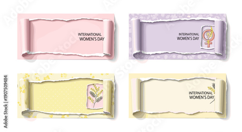 Set of pastelcolored gift boxes with floral and decorative designs