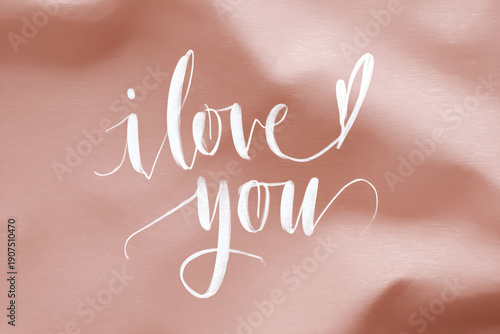 Love Message on Pink Background with White Calligraphy