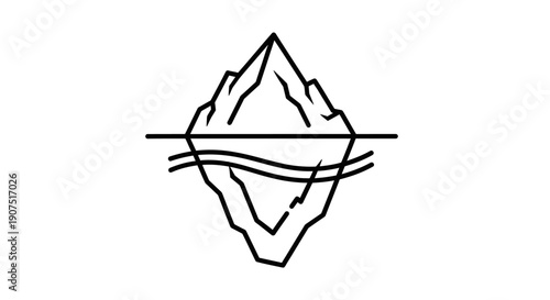 Iceberg Floating in the Ocean Water.