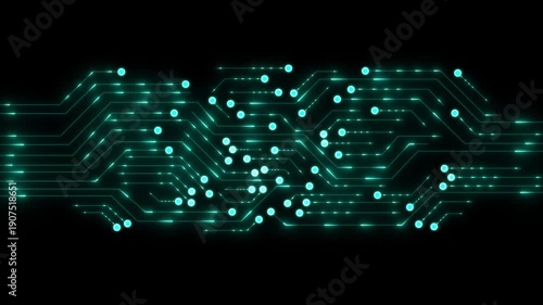 Wallpaper Mural Digital Patterns Exploring the Dynamic World of Technology Through Glowing Digital Patterns in a High-Tech Environment Animation of neon glowing Circuit board background. Internet 4k animation. Torontodigital.ca