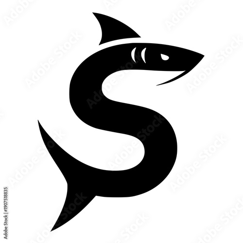 Shark initial logo silhouette