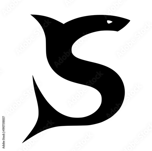 Shark initial logo silhouette
