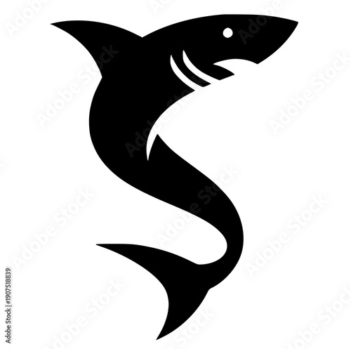 Shark initial logo silhouette