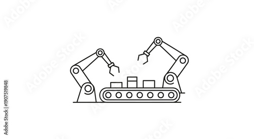 Robotic arms on a tank chassis.