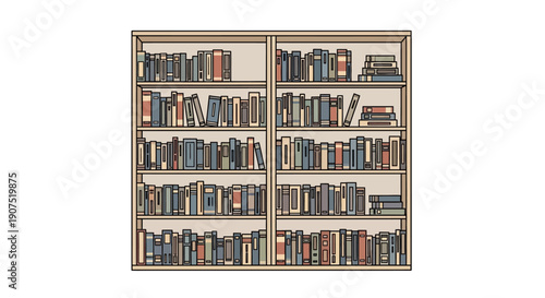 Large collection of books on shelves.