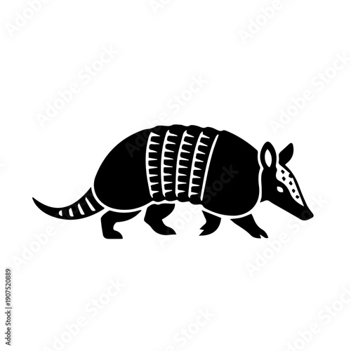 Walking Armadillo vector illustrator minimal 