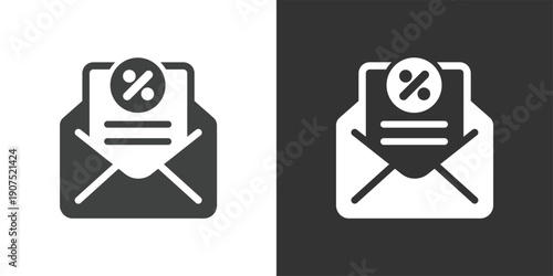 Email Discount Offer icon. Solid glyph series icon