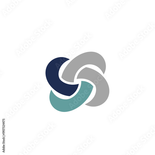 Abstract Interlocking Shapes Logo Design.