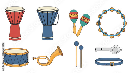 Collection of Musical Instruments and Percussion for Music Education and Fun