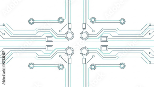 Abstract Digital Circuit Board Design Interconnected Electronic Pathways and Data Flow for Modern Technology