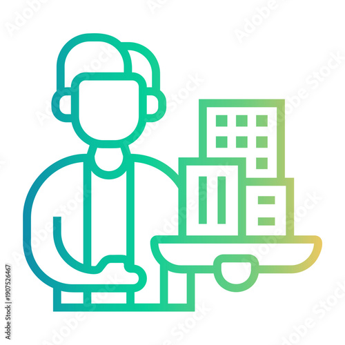 apartment Line Gradient Icon