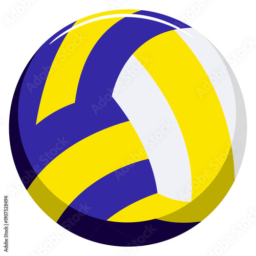 Blue yellow volleyball ball illustration