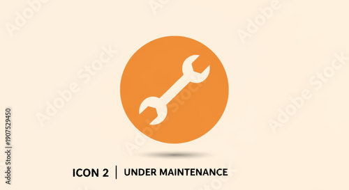 Orange circle icon with white wrench symbol indicating under maintenance status.