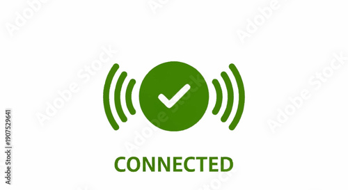 Green checkmark icon symbolizing connection and verification.