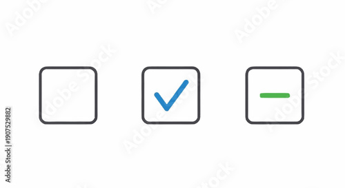 Simple checkbox icons with various states.