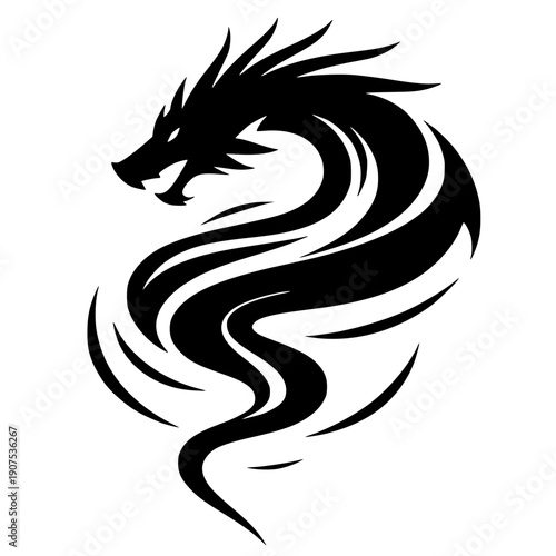 Dragon tornado silhouette