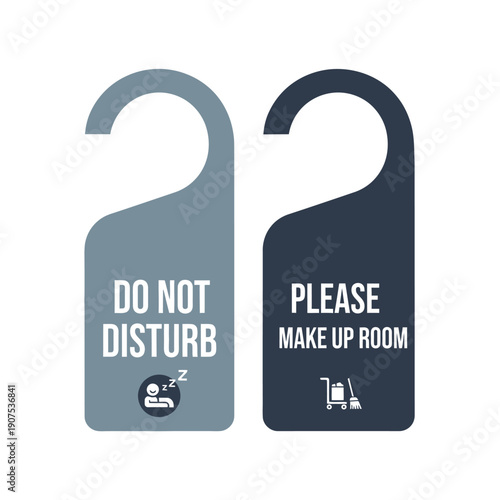 Hotel Door Hangers: Do Not Disturb & Please Make Up Room Signs with Icons