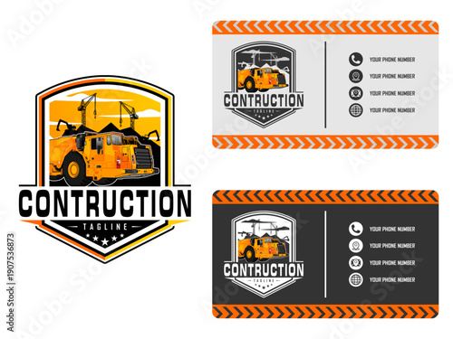 logo template dump truck with business card
