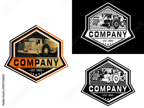 design modern dump truck logo template for company