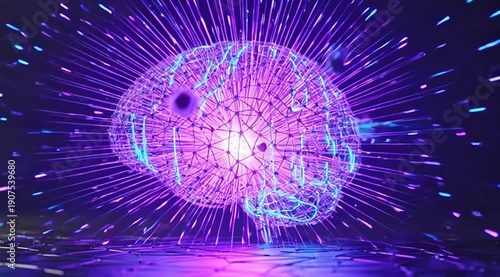 Glowing abstract blue and purple background with neon fractal light effects, bright energy spirals, and magic star patterns on a dark space texture for a digital wallpaper design