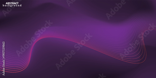 Abstract purple gradient background with flowing wave lines creates a modern, futuristic and dynamic digital design. simple design. modern background.