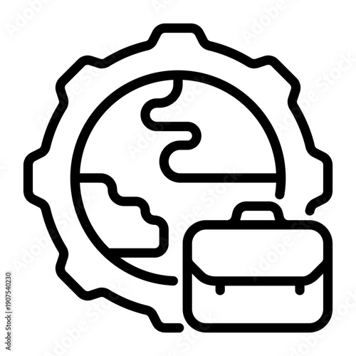 Global icon, line icon style