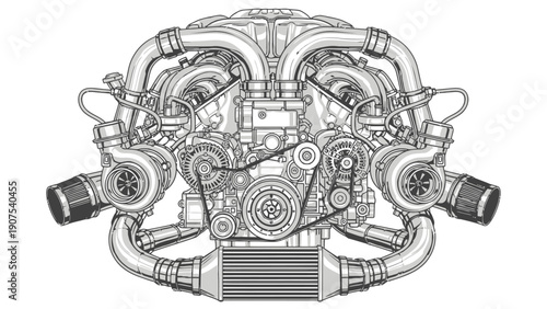 Car Engine Mechanical Part.