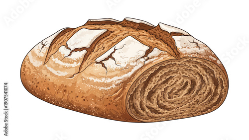 Freshly baked bread loaf.