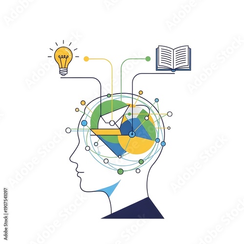 human head with brain
