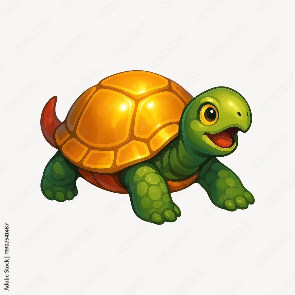 Obraz premium Colorful cartoon turtle illustration.