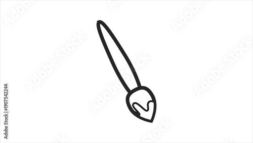 Simple black and white line drawing of a cartoon rabbit head.