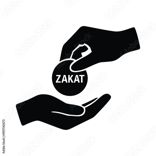 Ramadan zakat donation silhouette