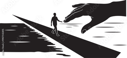 Guiding Hand Reaching Out to Help a Person Walking