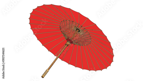 Red Chinese Paper Umbrella.