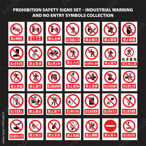 Swimming Pool Rules and Regulations Icons Set