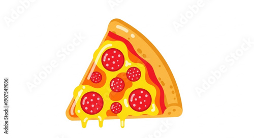 Delicious slice of pepperoni pizza with melted cheese.