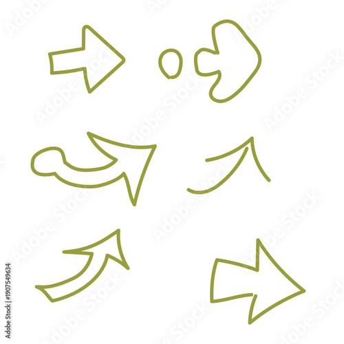 Simple arrow icon　Hand-drawn illustration