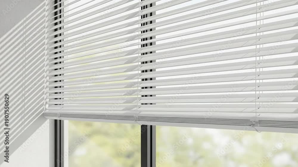 custom made wallpaper toronto digitalClose-up of White Horizontal Window Blinds with Light Filtering Effect.