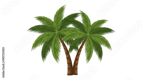 Two Green Palm Trees.