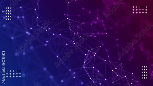 Futuristic Digital Data Network with Glowing Nodes and Lines