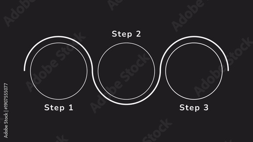 Educational solutions round gradient infographic 3 steps template animation. Sequence options 4k video. Animated blank diagram visualization. Process layout empty design element.