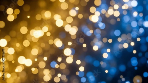 Wallpaper Mural Abstract Bokeh Lights in Gold and Blue Colors for Background Design. Torontodigital.ca