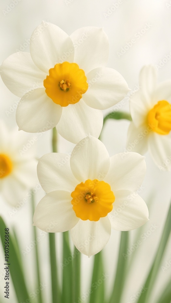 Fototapeta premium Elegant daffodils bloom beautifully mobile wallpaper