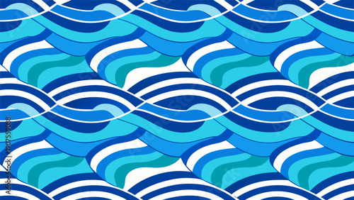 Seamless blue water caustic ripples and sun reflections background.eps