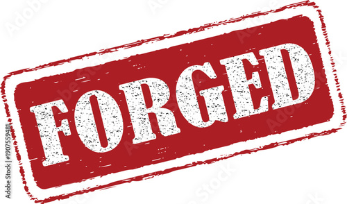 Bold forged stamp in red color