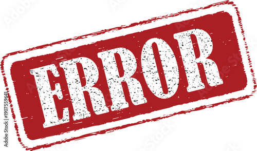 Red error stamp with white text on white background