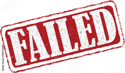 Rejected stamp marking failure in bold red color