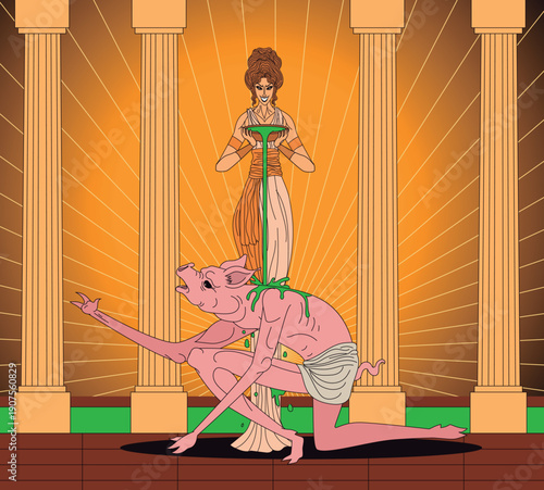 circe transforming a man into a pig