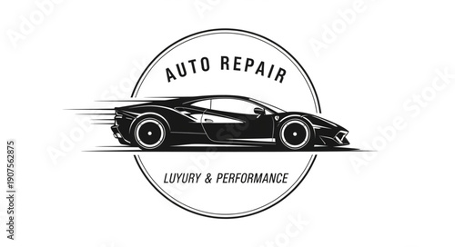 Auto Repair Luxury Performance Sports Car Emblem.