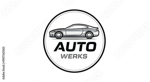 Auto Werks Logo Design Illustration.